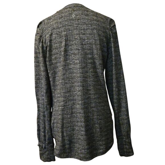 Lululemon Extra Mile Knit Thermal Top 12 Jacquard Black Textured Base Layer - Picture 2 of 9